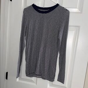 Aerie Black and White Striped Long Sleeve Tee